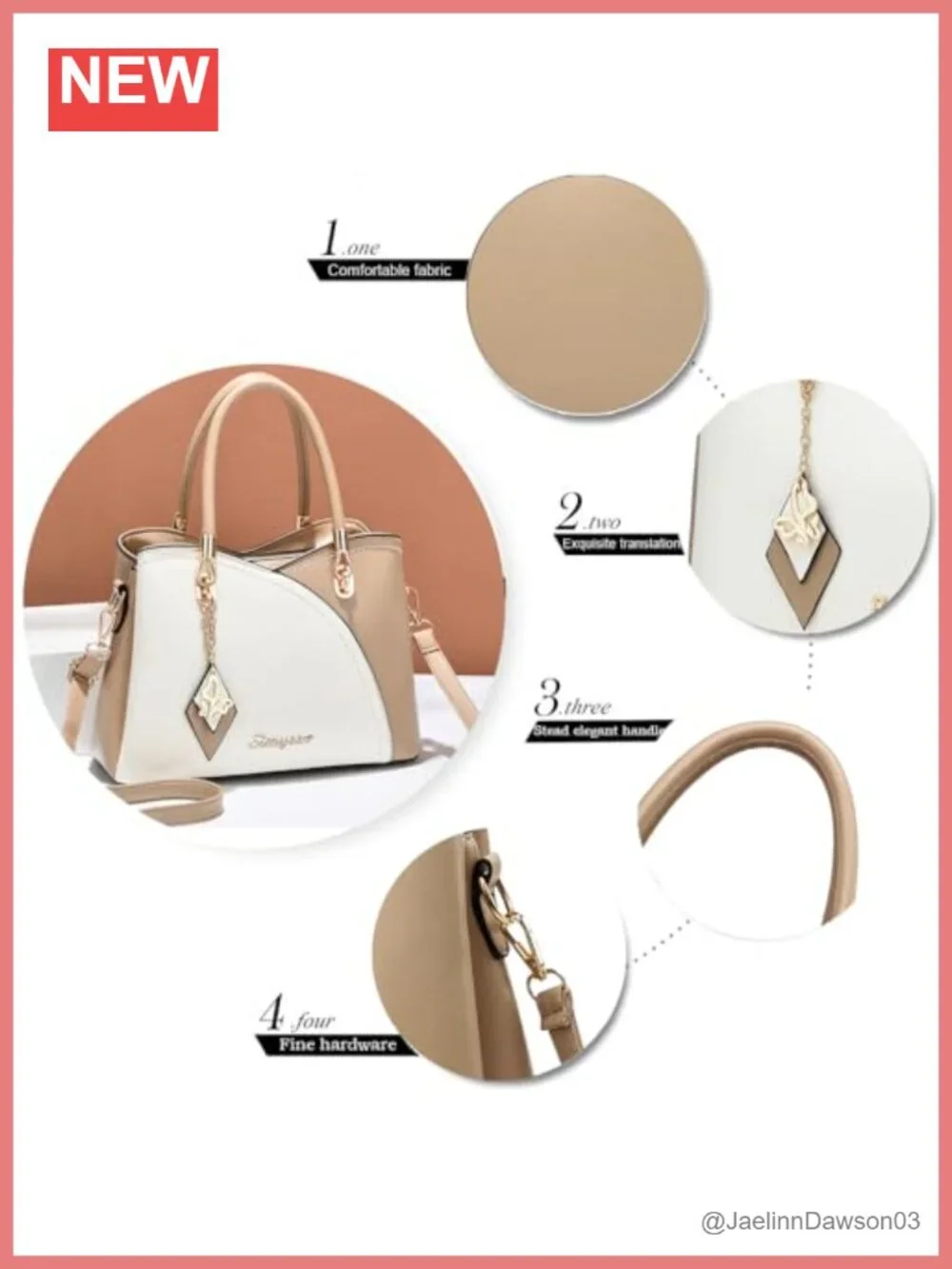 Women's Satchel Handbag Faux Leather Tote Shoulder Bag 6 Pockets